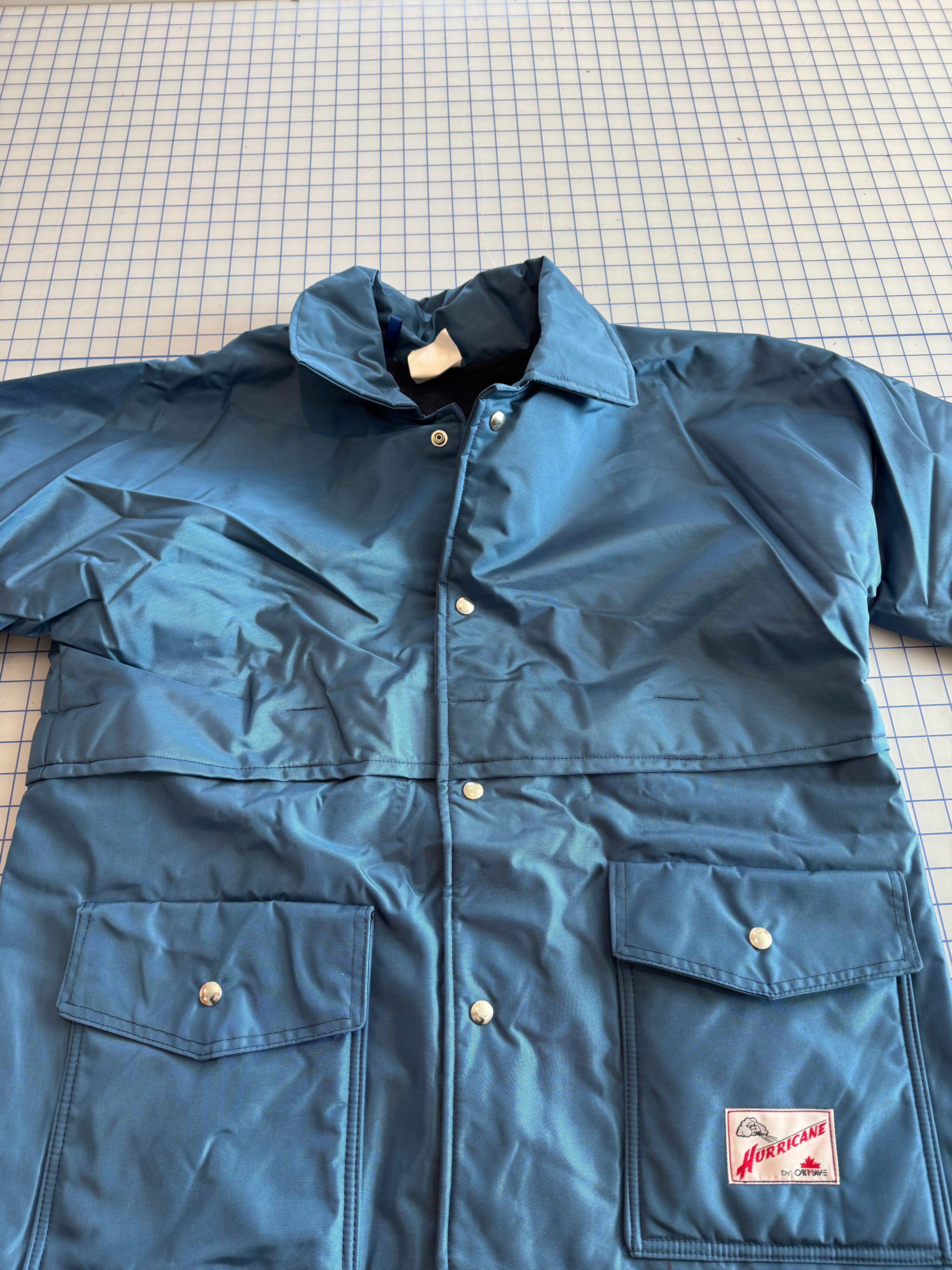 SOLID BLUE Lined Waterproof Hurricane Rain Jacket