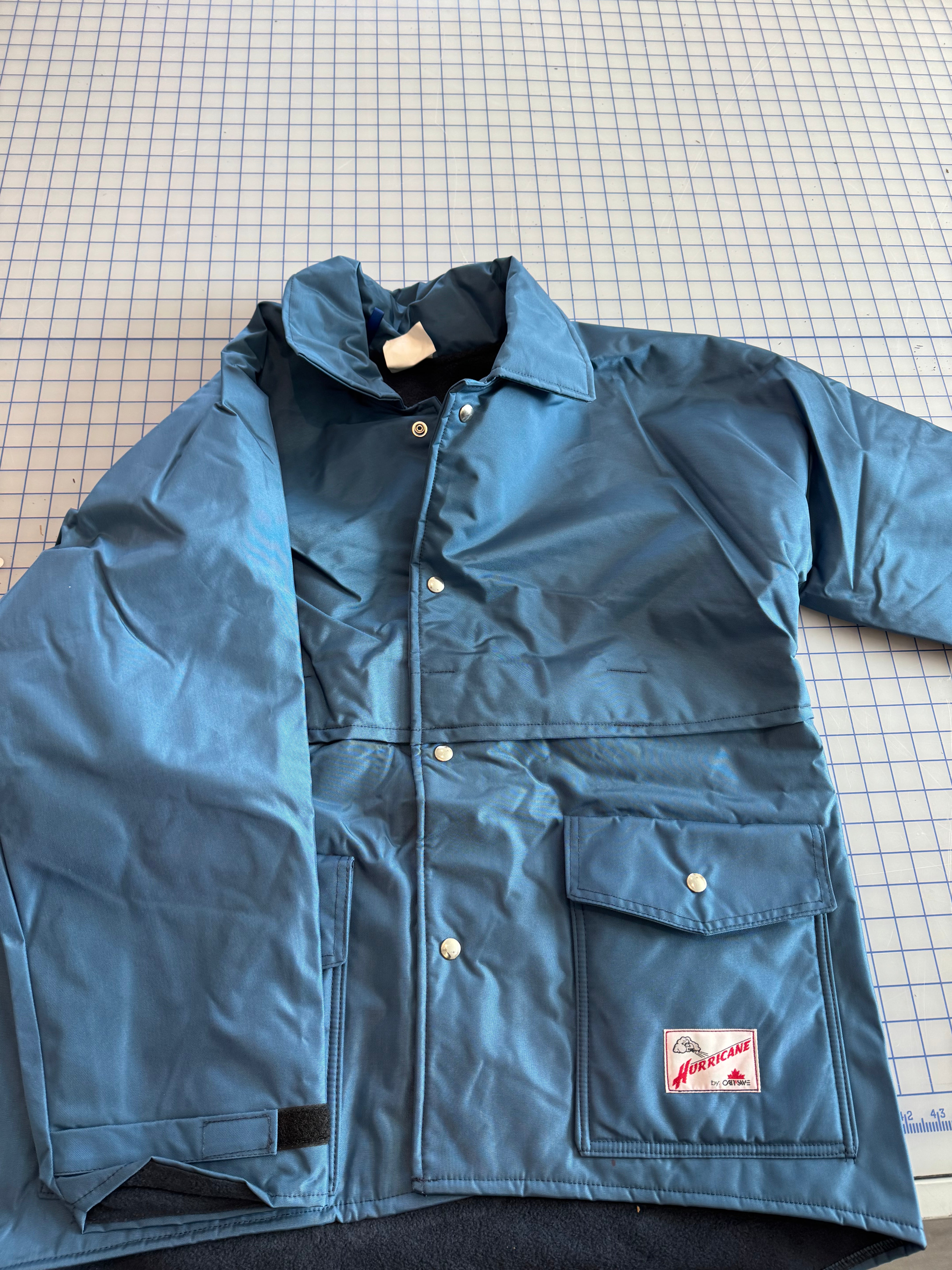 SOLID BLUE Lined Waterproof Hurricane Rain Jacket